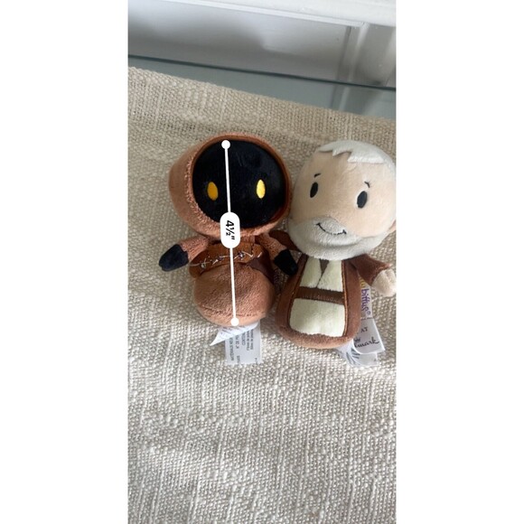 Lot Of 2 Hallmark Itty Bittys Star Wars Obi-Wan Kenobi & Jawa 4" Stuffed Plush - Picture 5 of 5